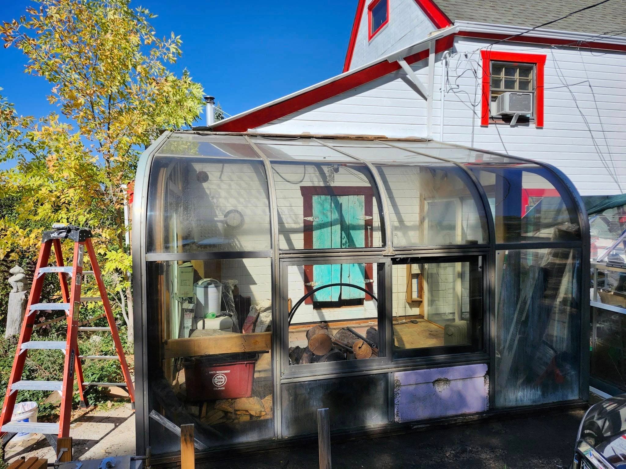 Glass sunroom porch addition